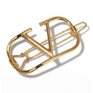 Valentino Garavani Women's Gold VLogo Signature Hair Clip One Size